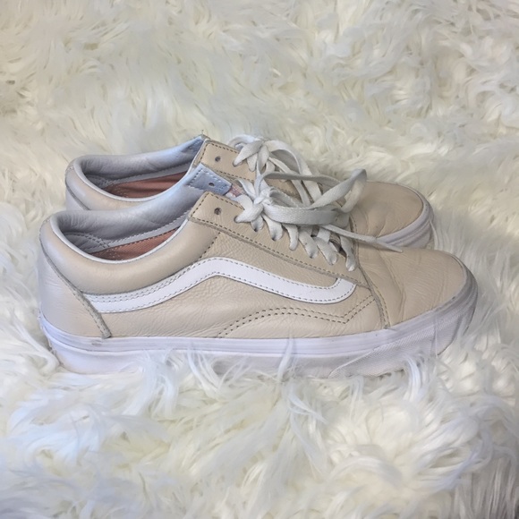 cream leather vans